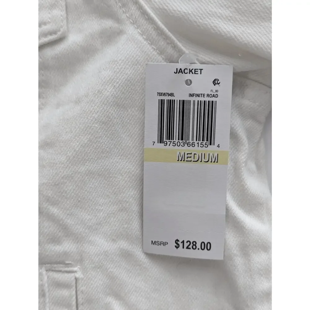 Blank NYC White Denim and Lace Jacket Size Medium - Picture 8 of 16